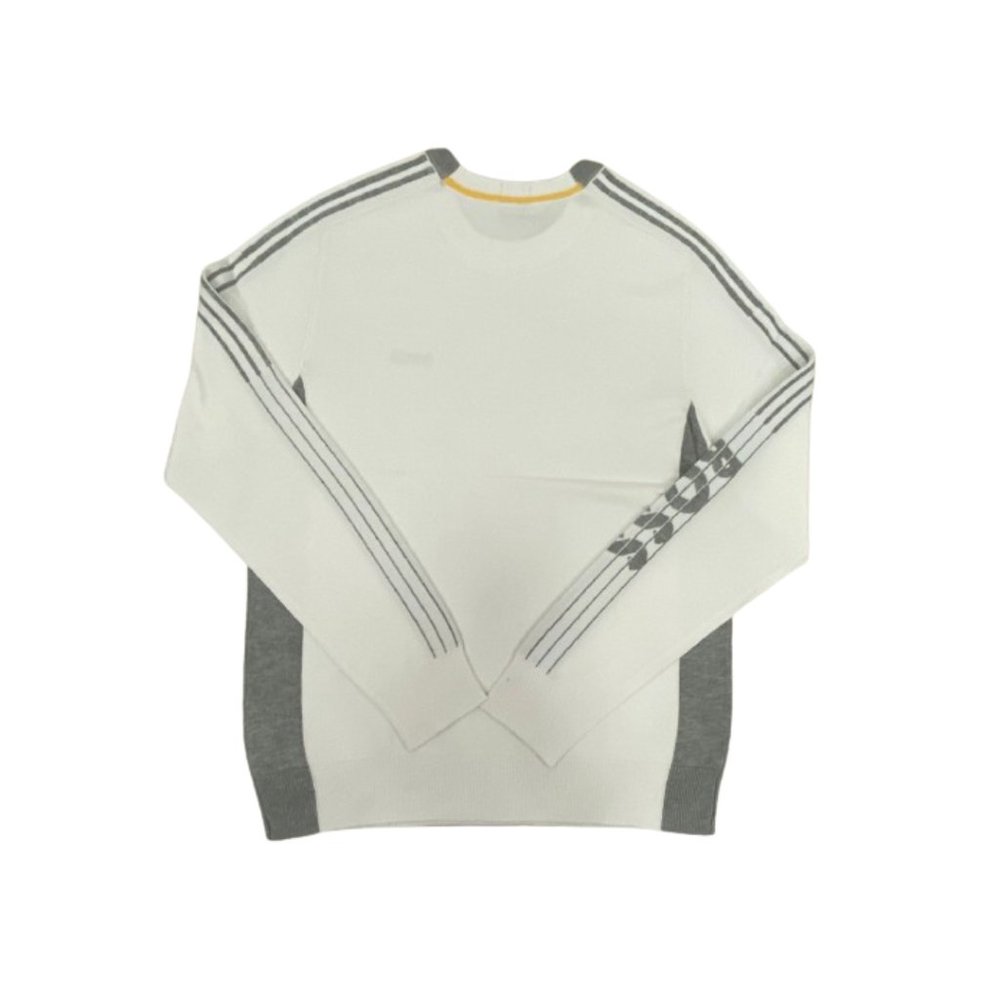NWT Hugo Boss Men's Color Blocked Cotton Blend Sweater Striped Logo White S-XXL - Picture 4 of 5